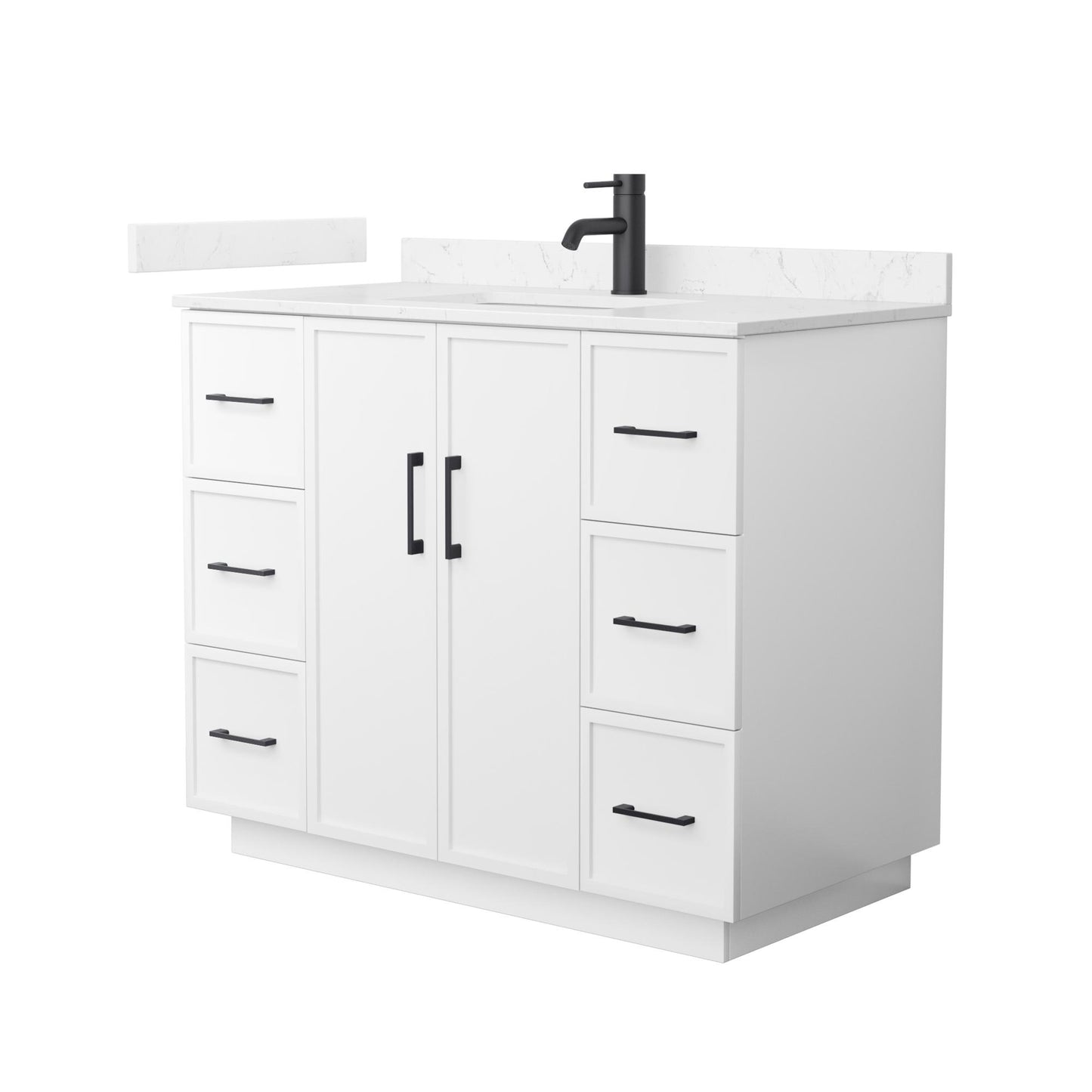 Elan TK Bathroom Vanity with Countertop 42 inch Single Sink Single hole Faucet Setup