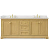 Custom image for Honey Oak with Brushed Gold Trim / White Quartz / No Mirror
