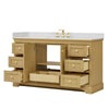 Custom image for Honey Oak with Brushed Gold Trim / Carrara Cultured Marble / No Mirror