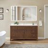 Custom image for Dark Walnut with Brushed Nickel Trim / White Quartz / No Mirror