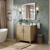 Custom image for White Oak with Matte Black Trim / Carrara Cultured Marble / No Mirror