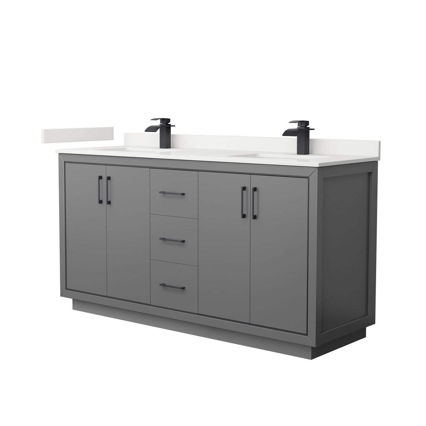 Icon Bathroom Vanity with Countertop 66 inch Double Sink Single hole Faucet Setup