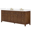 Custom image for Dark Walnut with Brushed Gold Trim / White Cultured Marble / No Mirror