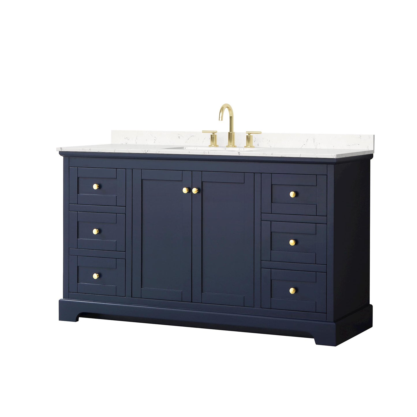 Avery Bathroom Vanity with Countertop 60 inch Single Sink 3-hole Faucet Setup