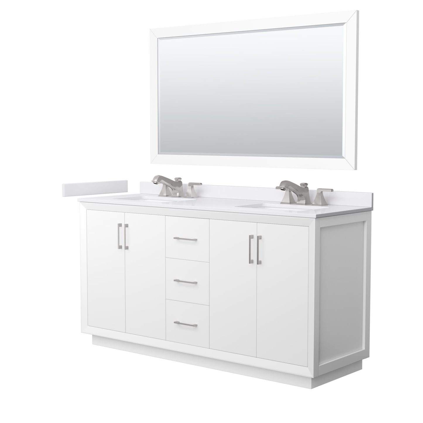 Strada Bathroom Vanity with Countertop 66 inch Double Sink 3-hole Faucet Setup