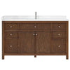 Custom image for Dark Walnut with Brushed Nickel Trim / White Cultured Marble / No Mirror