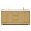 Custom image for Honey Oak with Brushed Gold Trim / White Cultured Marble / No Mirror