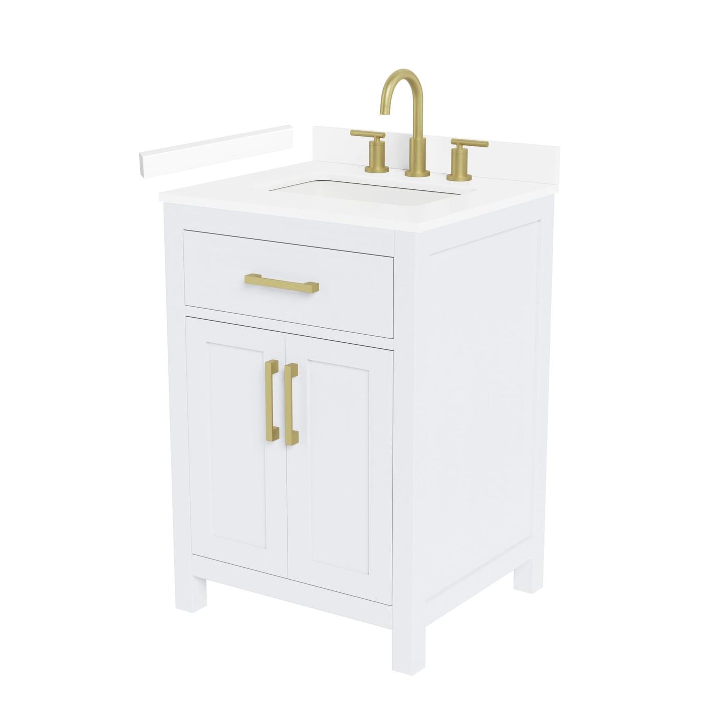 Beckett Bathroom Vanity with Countertop 24 inch Single Sink 3-hole Faucet Setup