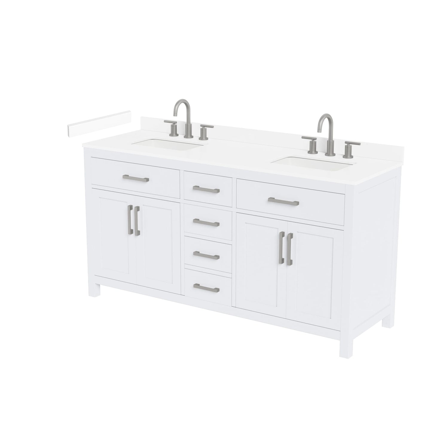 Beckett Bathroom Vanity with Countertop 66 inch Double Sink 3-hole Faucet Setup