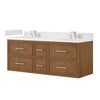 Custom image for Toasted Walnut with Brushed Nickel Trim / White Quartz / No Mirror