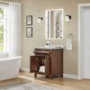 Custom image for Dark Walnut with Brushed Nickel Trim / Carrara Cultured Marble / No Mirror