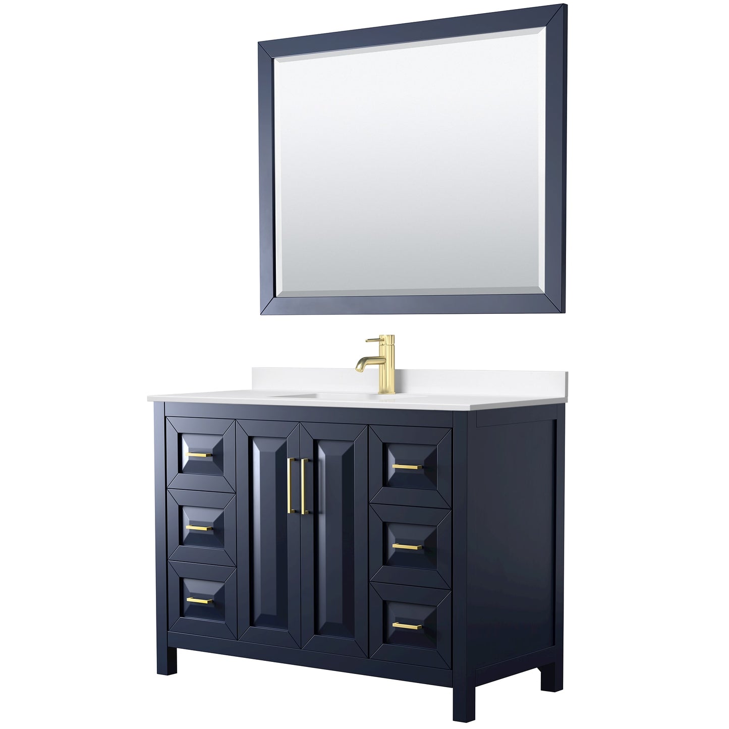 Daria Bathroom Vanity with Countertop 48 inch Single Sink Single hole Faucet Setup