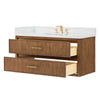 Custom image for Toasted Walnut with Satin Bronze Trim / White Quartz / No Mirror