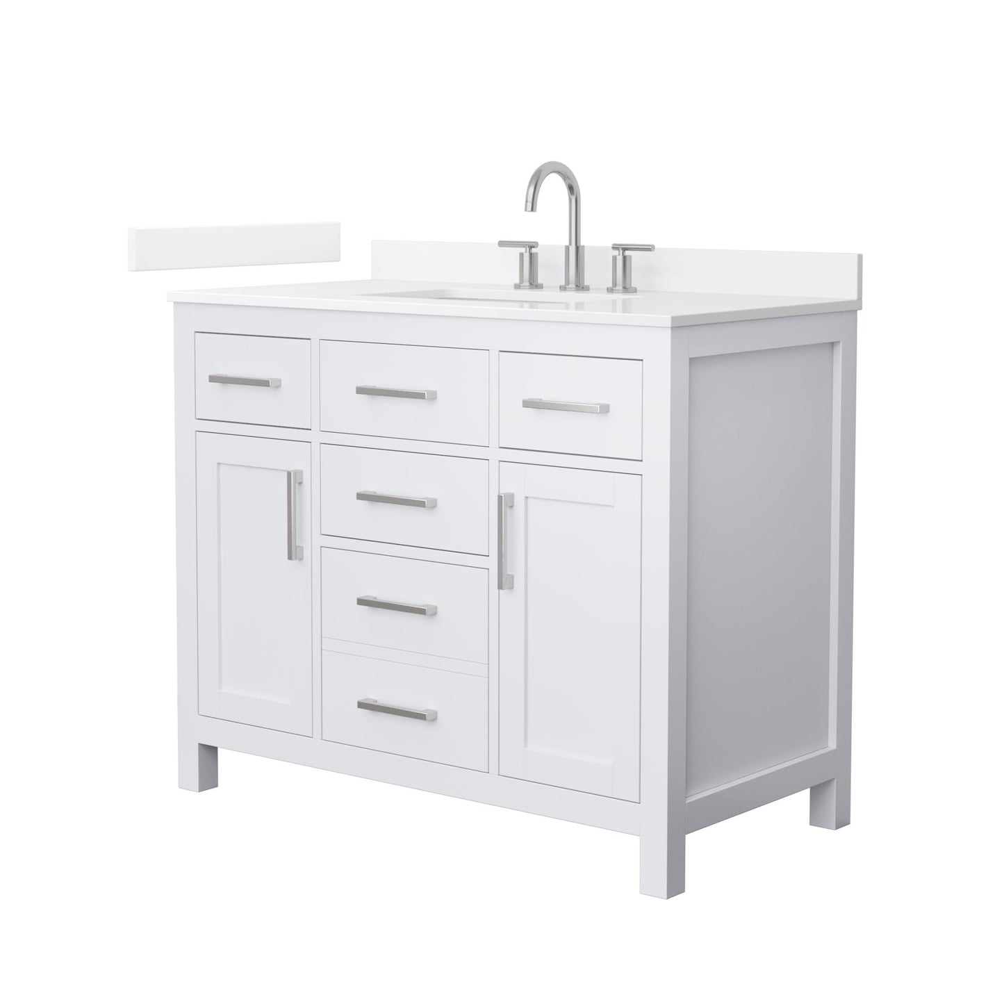 Beckett Bathroom Vanity with Countertop 42 inch Single Sink 3-hole Faucet Setup