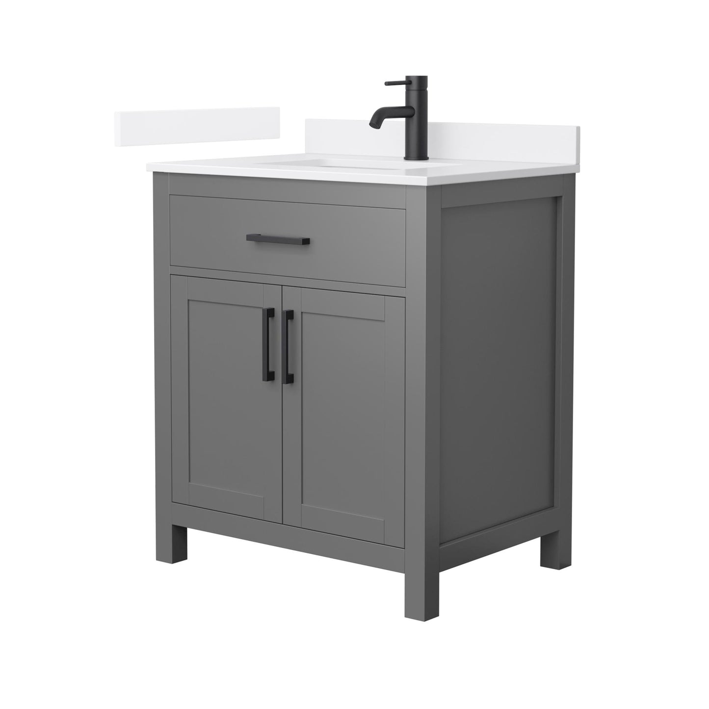 Beckett Bathroom Vanity with Countertop 30 inch Single Sink Single hole Faucet Setup