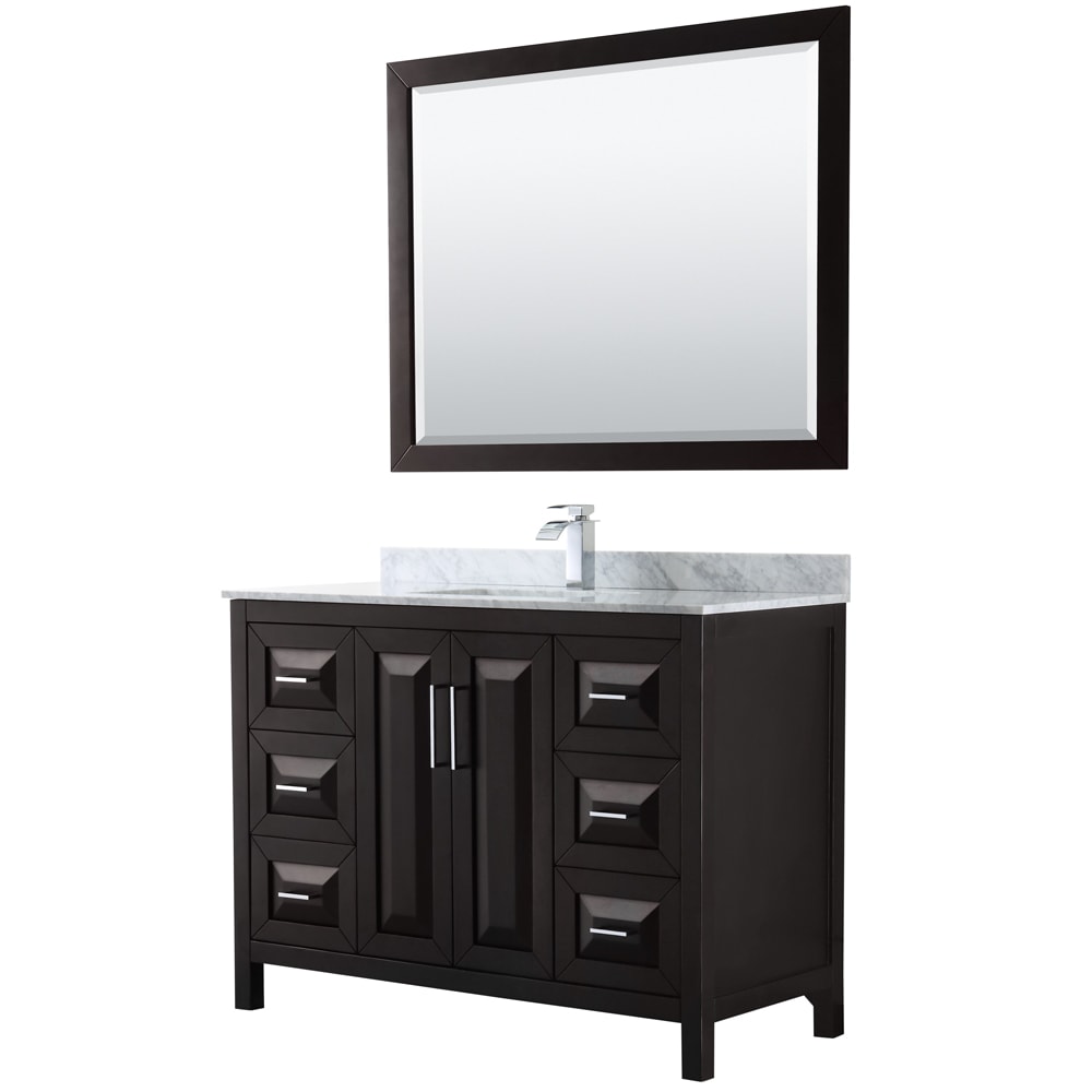 Daria Bathroom Vanity with Countertop 48 inch Single Sink Single hole Faucet Setup