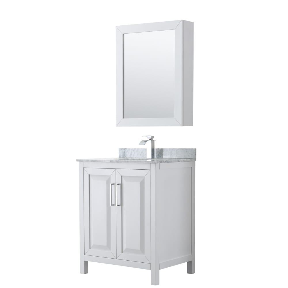 Daria Bathroom Vanity with Countertop 30 inch Single Sink Single hole Faucet Setup