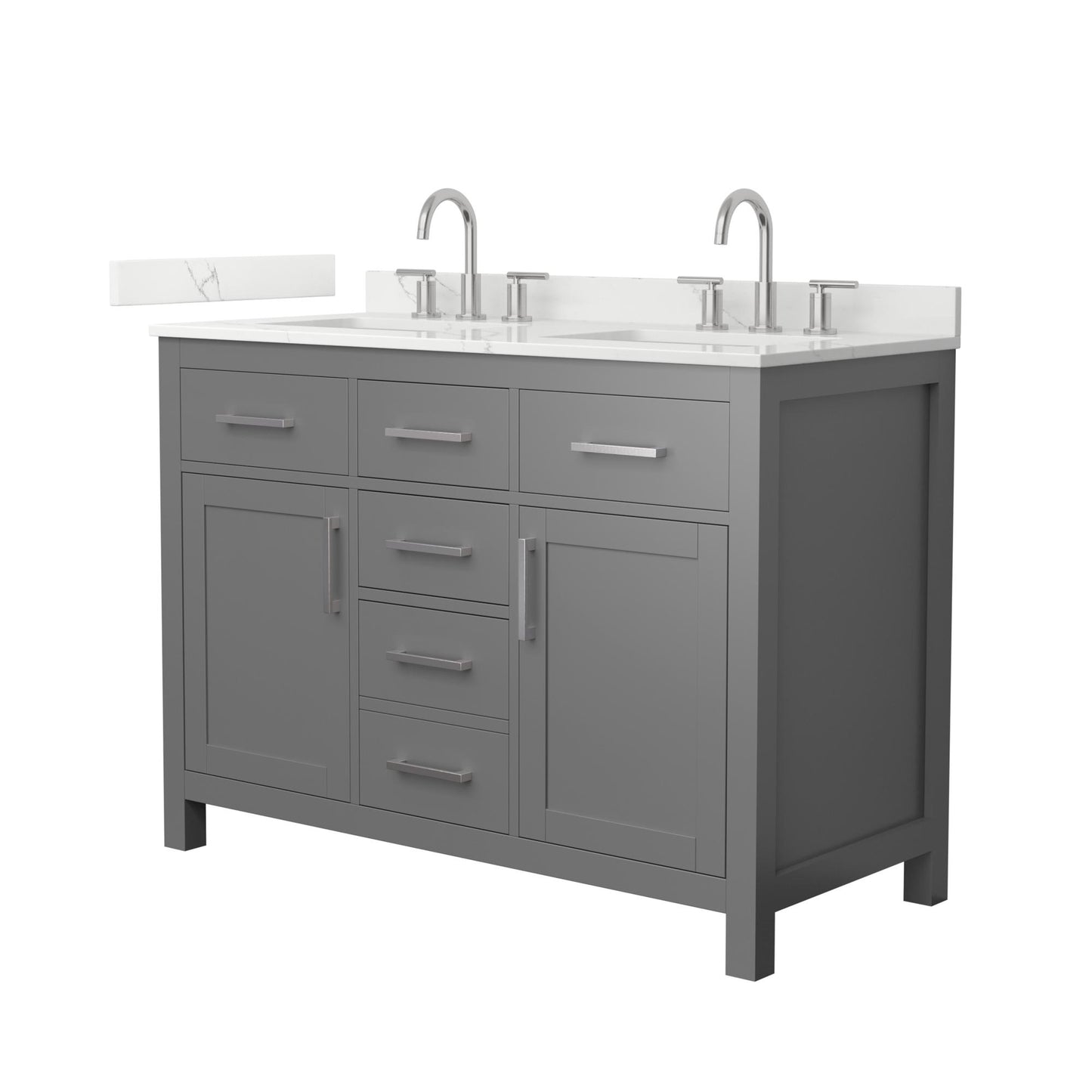 Beckett Bathroom Vanity with Countertop 48 inch Double Sink 3-hole Faucet Setup