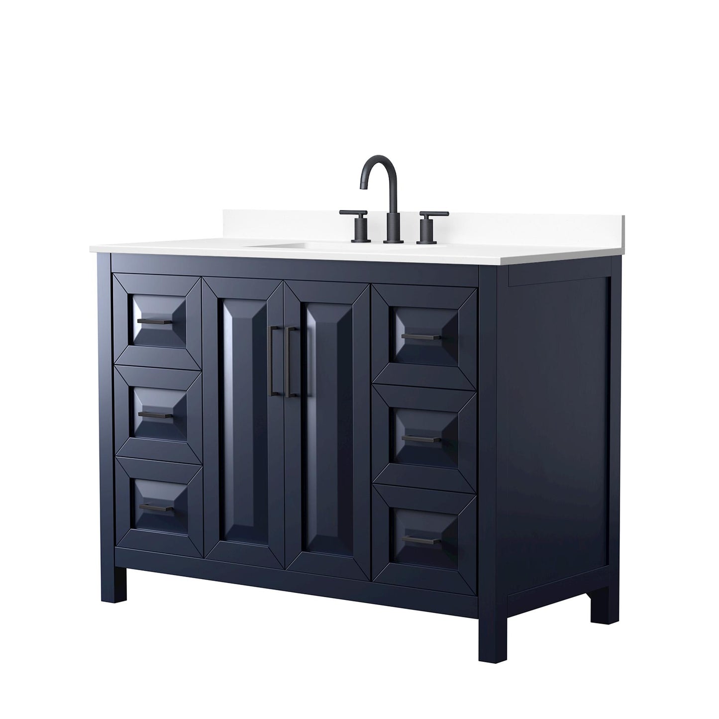 Daria Bathroom Vanity with Countertop 48 inch Single Sink 3-hole Faucet Setup