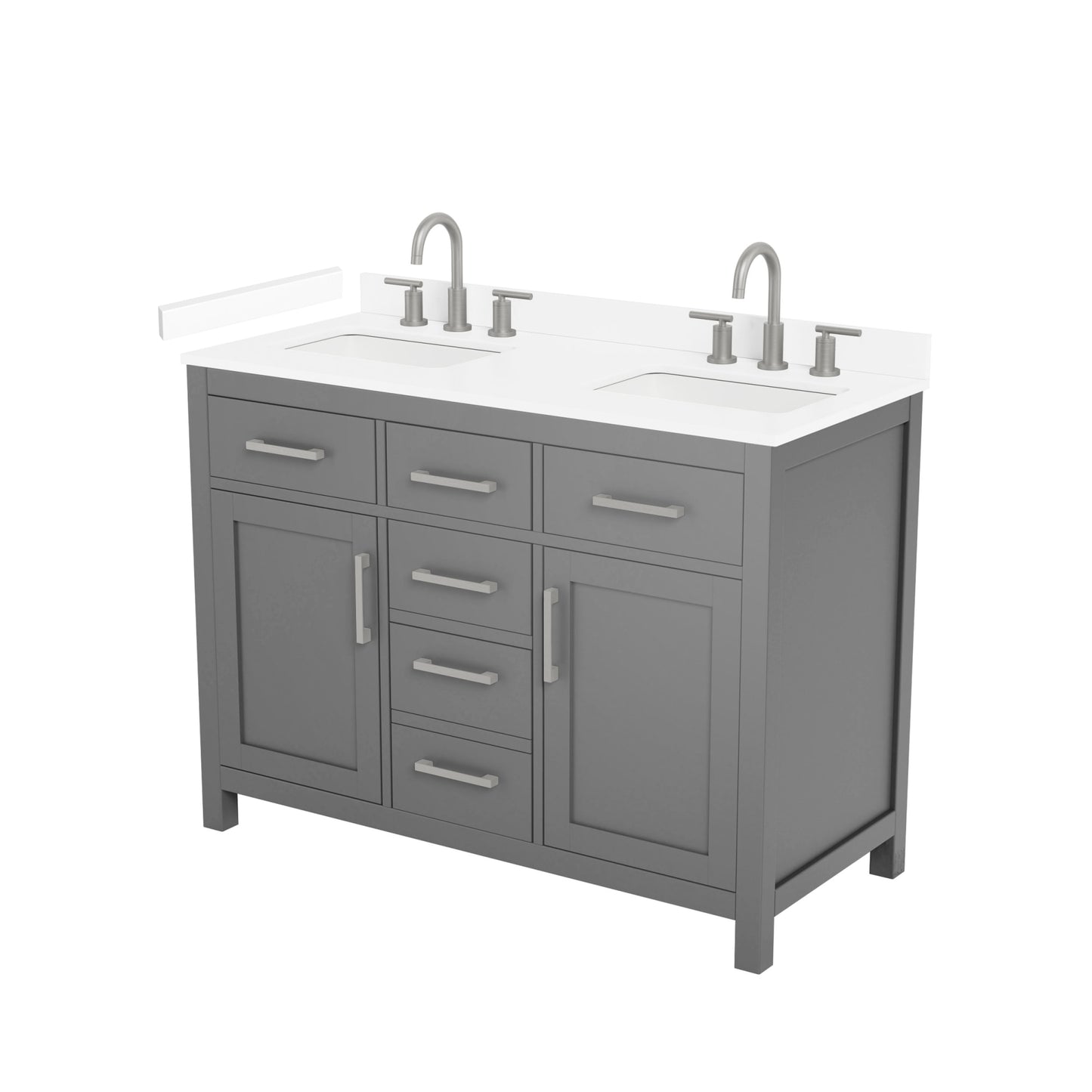 Beckett Bathroom Vanity with Countertop 48 inch Double Sink 3-hole Faucet Setup