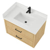 Custom image for Scandinavian Oak with Matte Black Trim / White Quartz / No Mirror