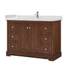 Custom image for Dark Walnut with Polished Chrome Trim / White Quartz / No Mirror