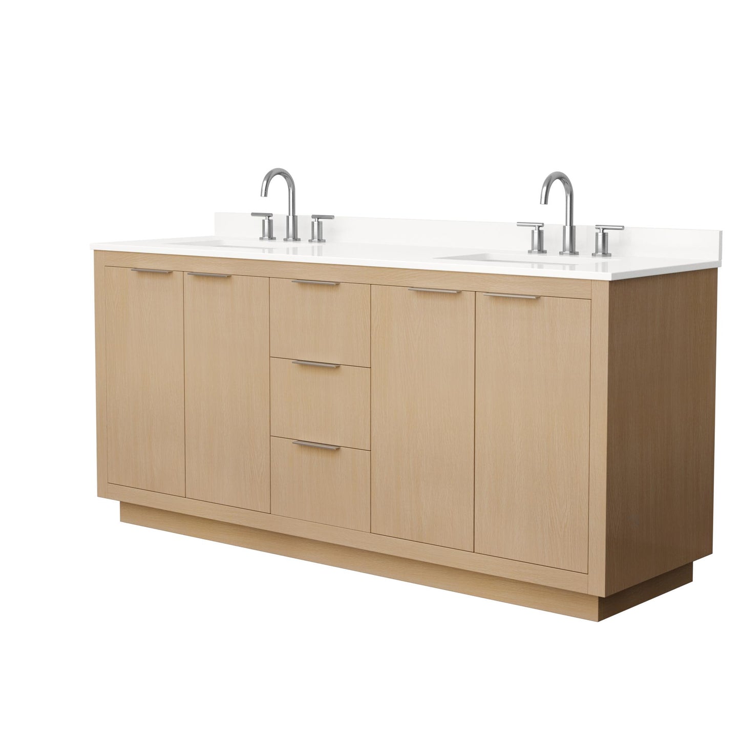 Maroni Bathroom Vanity with Countertop 72 inch Double Sink 3-hole Faucet Setup