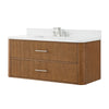 Custom image for Toasted Walnut with Brushed Nickel Trim / White Quartz / No Mirror