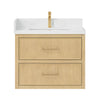 Custom image for Scandinavian Oak with Satin Bronze Trim / White Quartz / No Mirror