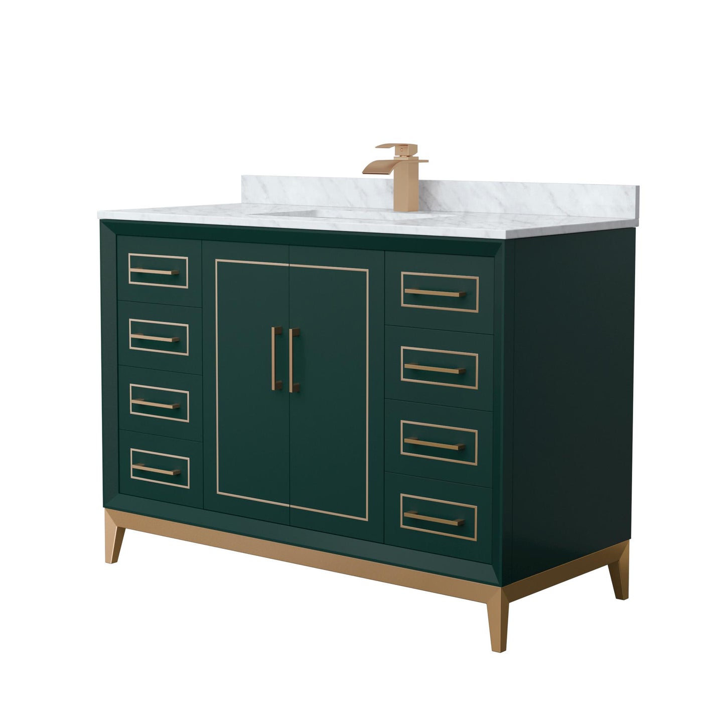 Marlena Bathroom Vanity with Countertop 48 inch Single Sink Single hole Faucet Setup