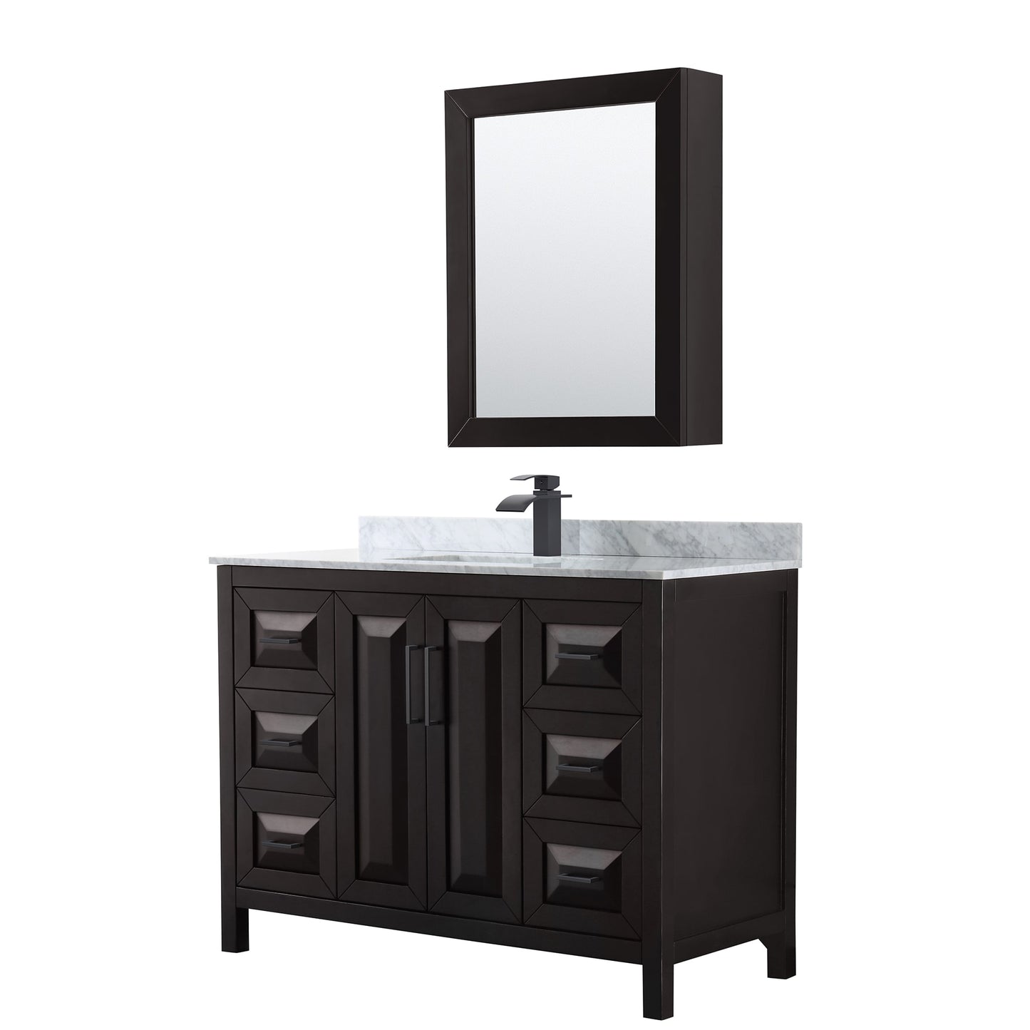 Daria Bathroom Vanity with Countertop 48 inch Single Sink Single hole Faucet Setup