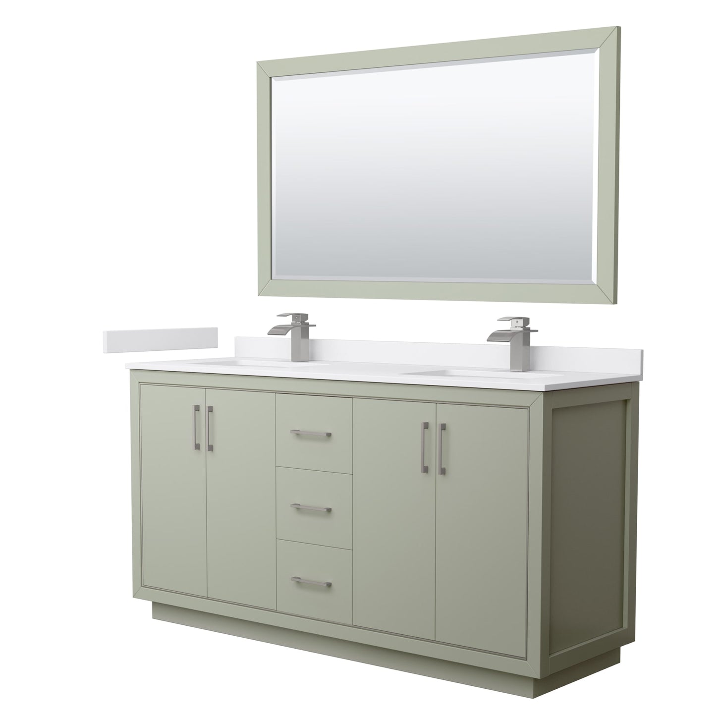 Icon Bathroom Vanity with Countertop 66 inch Double Sink Single hole Faucet Setup