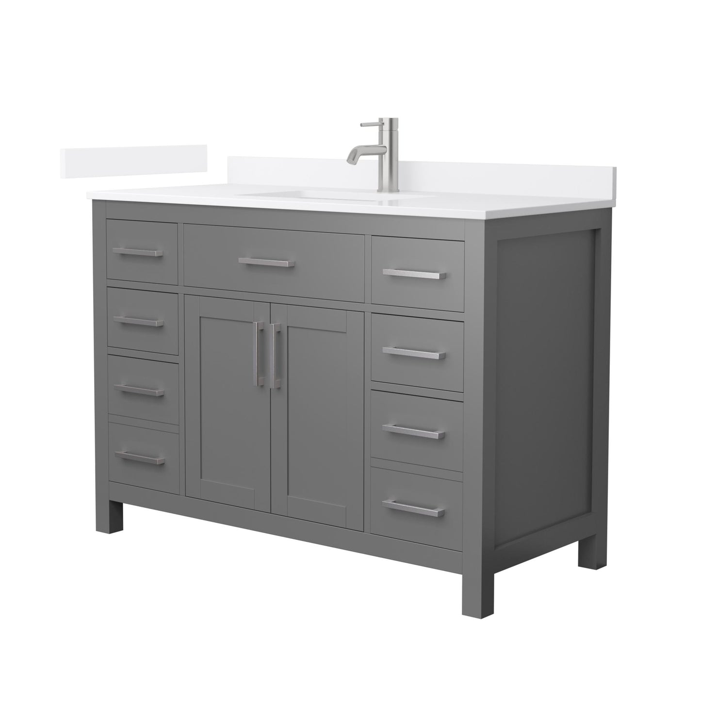Beckett Bathroom Vanity with Countertop 48 inch Single Sink Single hole Faucet Setup