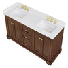 Custom image for Dark Walnut with Brushed Gold Trim / White Cultured Marble / No Mirror