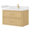 Custom image for Scandinavian Oak with Satin Bronze Trim / White Quartz / No Mirror