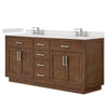 Custom image for Dark Oak with Brushed Nickel Trim / Carrara Cultured Marble / No Mirror