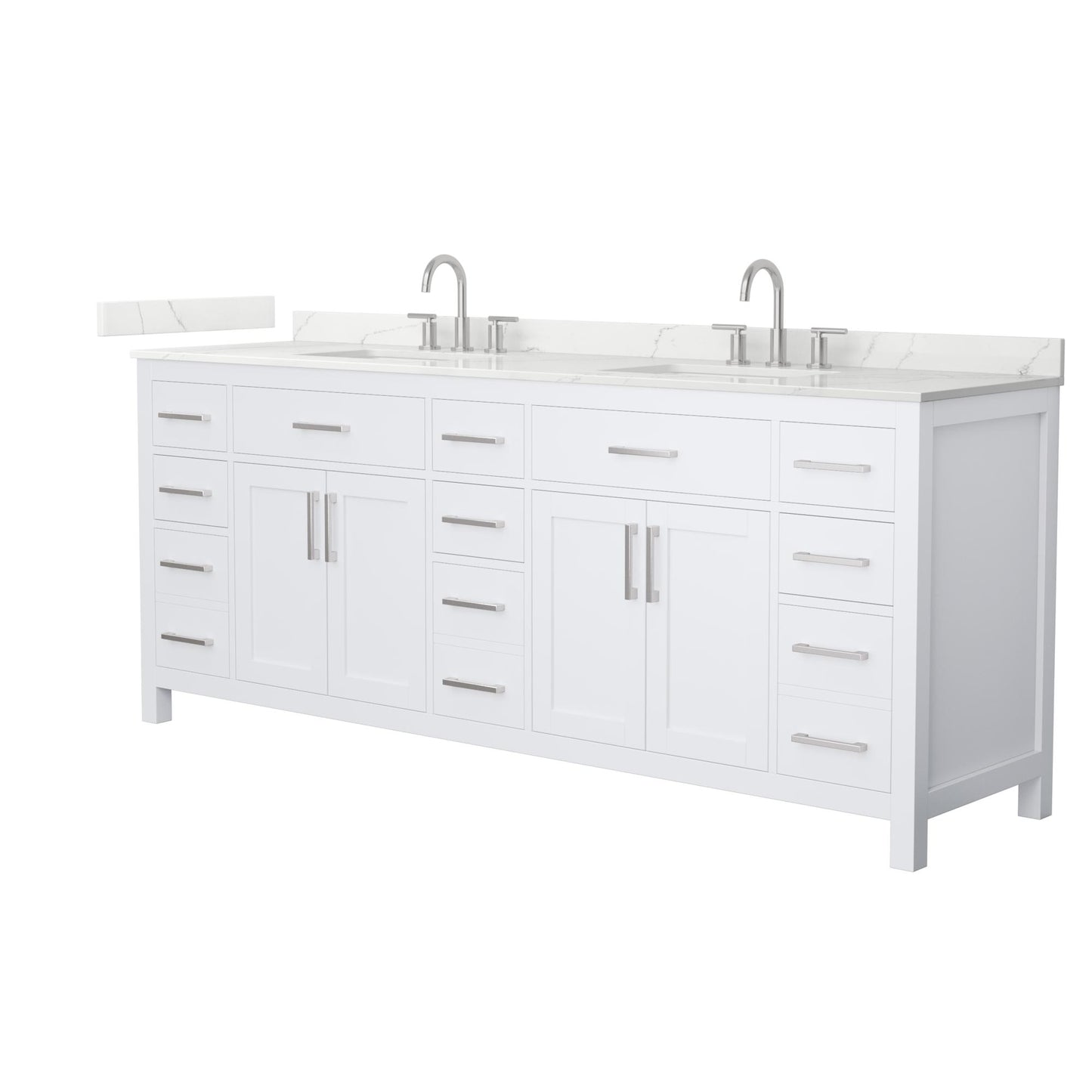 Beckett Bathroom Vanity with Countertop 84 inch Double Sink 3-hole Faucet Setup