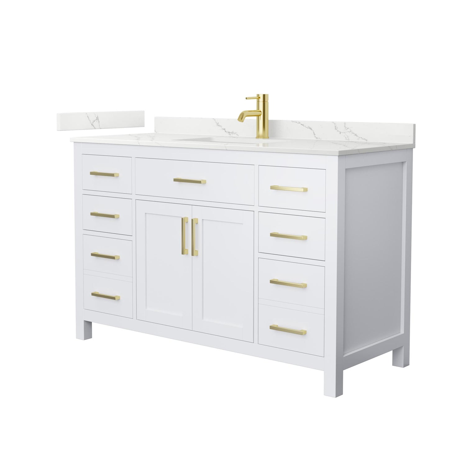 Beckett Bathroom Vanity with Countertop 54 inch Single Sink Single hole Faucet Setup