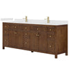 Custom image for Dark Walnut with Brushed Gold Trim / Giotto Quartz / No Mirror