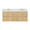 Custom image for Scandinavian Oak with Satin Bronze Trim / White Quartz / No Mirror