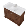 Custom image for Dark Walnut with Polished Chrome Trim / White Cultured Marble / No Mirror