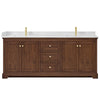 Custom image for Dark Walnut with Brushed Gold Trim / Giotto Quartz / No Mirror