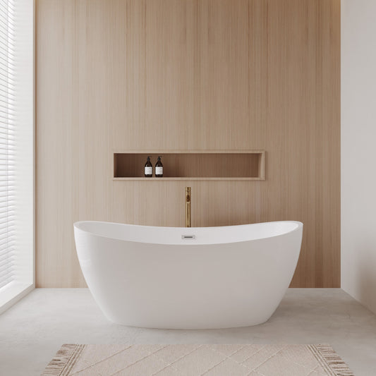 Dorrit Freestanding Acrylic Bathtub With Faucet 66 inch