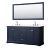 Custom image for Dark Blue with Polished Chrome Trim / White Cultured Marble / 70