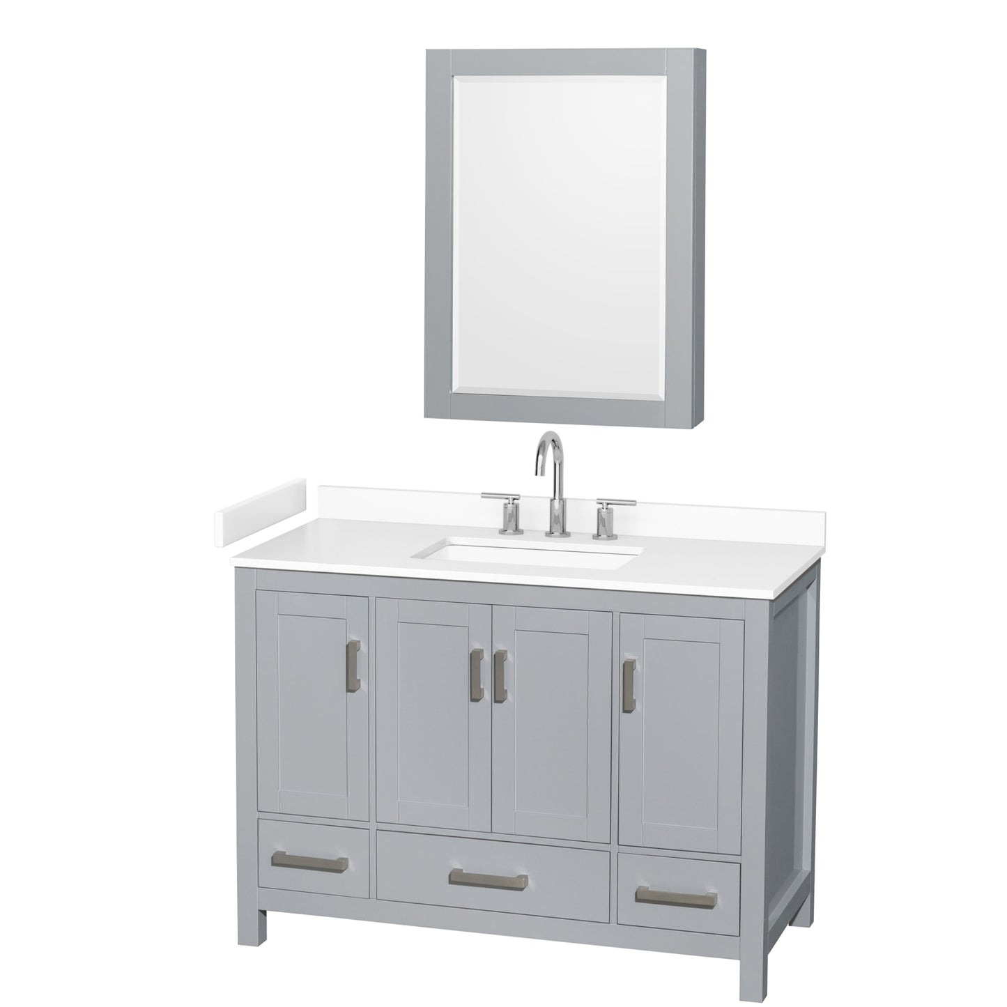 Sheffield Bathroom Vanity with Countertop 48 inch Single Sink 3-hole Faucet Setup