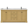 Custom image for Honey Oak with Matte Black Trim / Carrara Cultured Marble / No Mirror