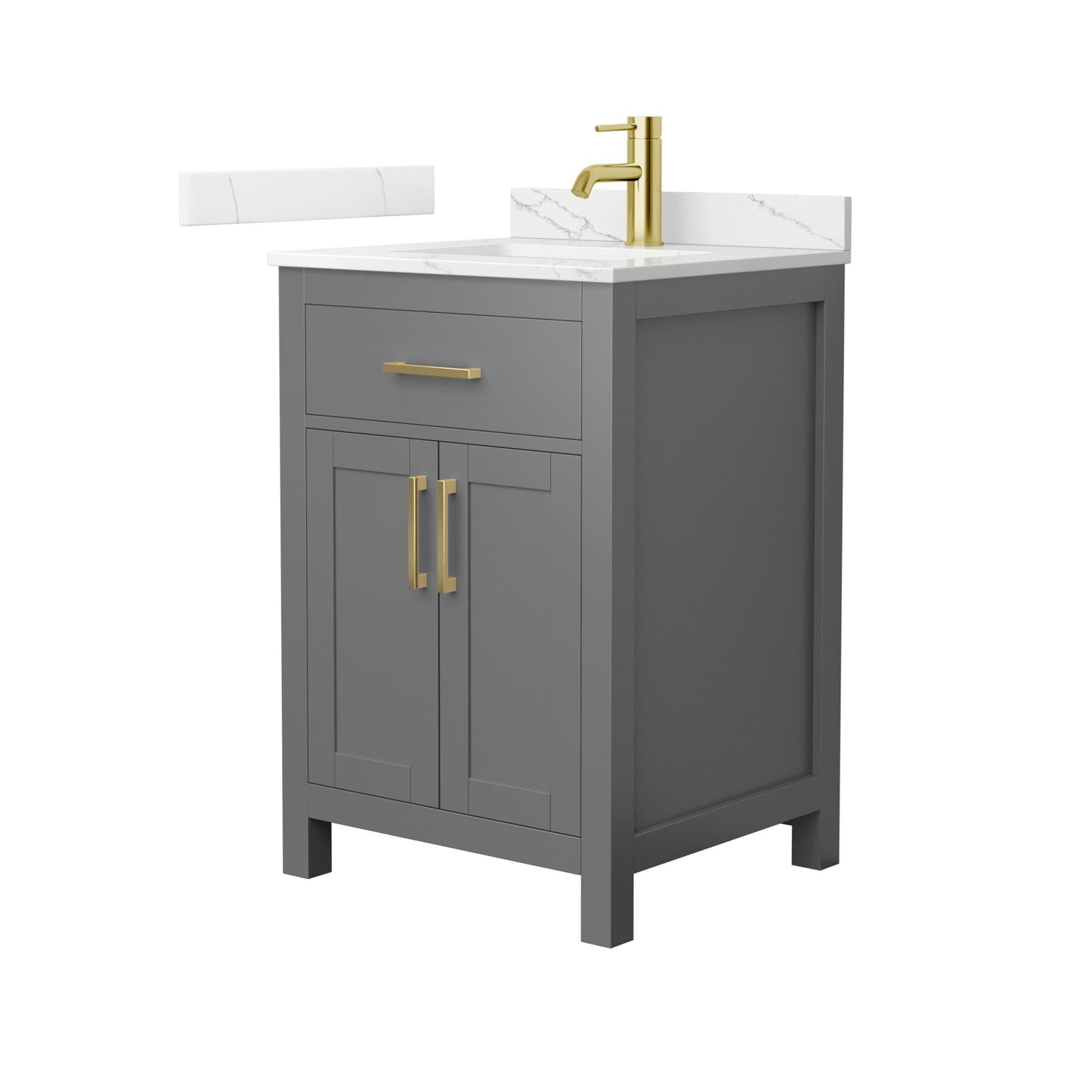 Beckett Bathroom Vanity with Countertop 24 inch Single Sink Single hole Faucet Setup