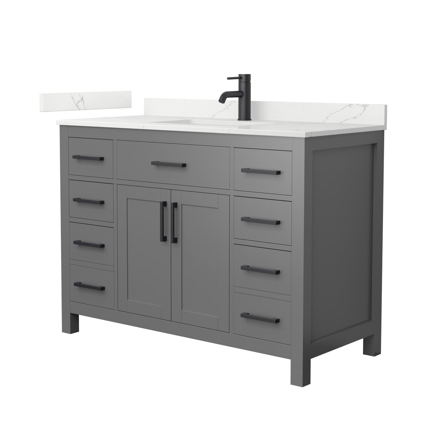 Beckett Bathroom Vanity with Countertop 48 inch Single Sink Single hole Faucet Setup