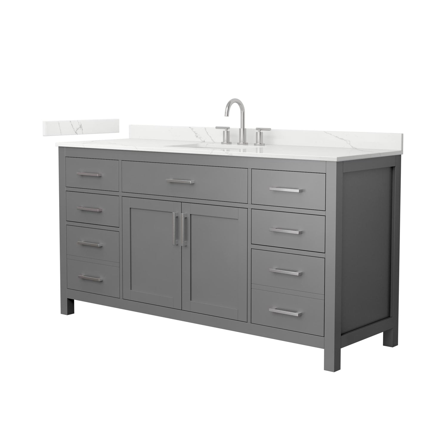 Beckett Bathroom Vanity with Countertop 66 inch Single Sink 3-hole Faucet Setup