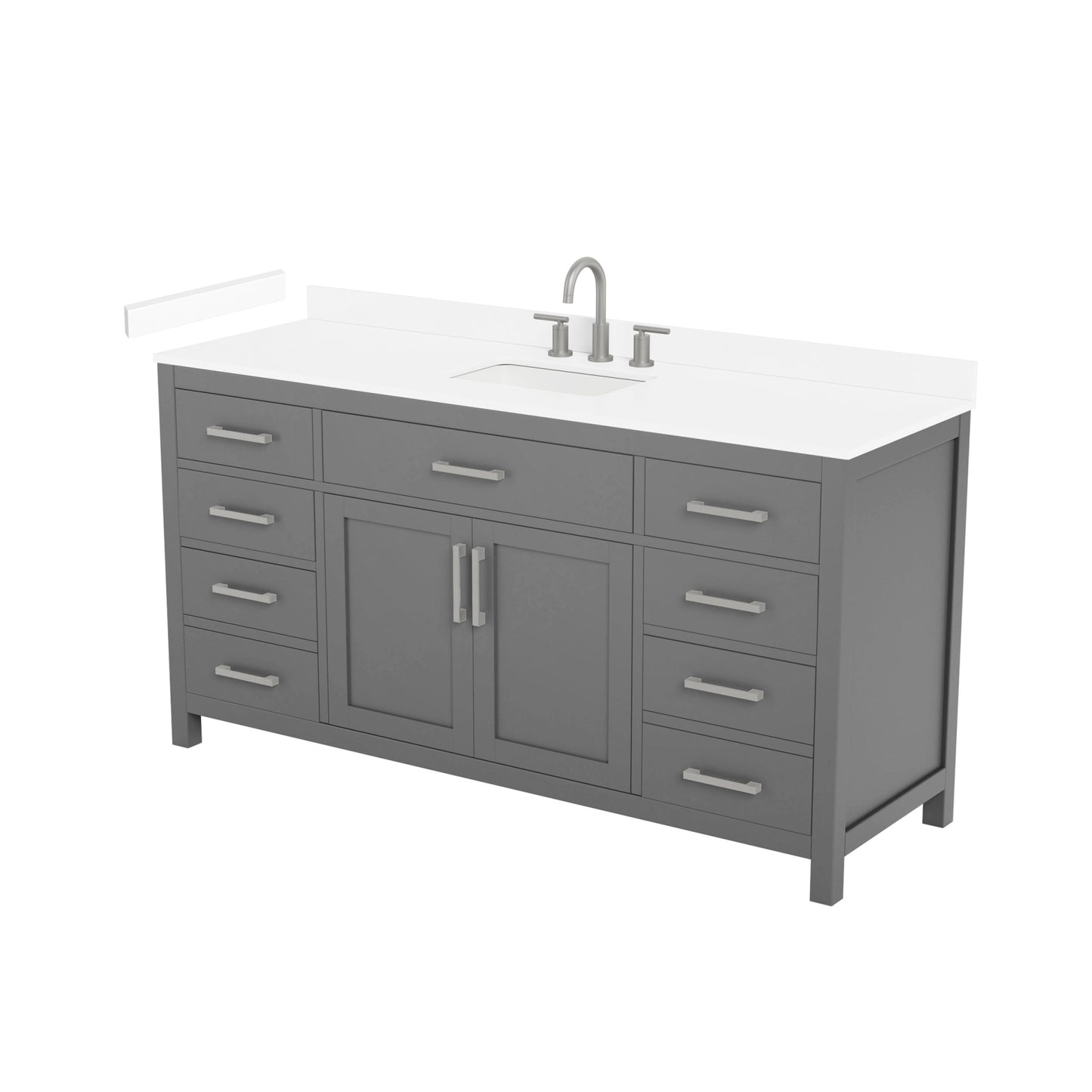 Beckett Bathroom Vanity with Countertop 66 inch Single Sink 3-hole Faucet Setup